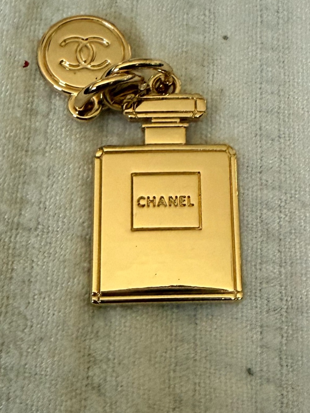 Gold Perfume Bottle Pendant Charm - Picture 2 of 6